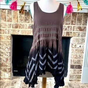 Free people lace and voile trapeze slip